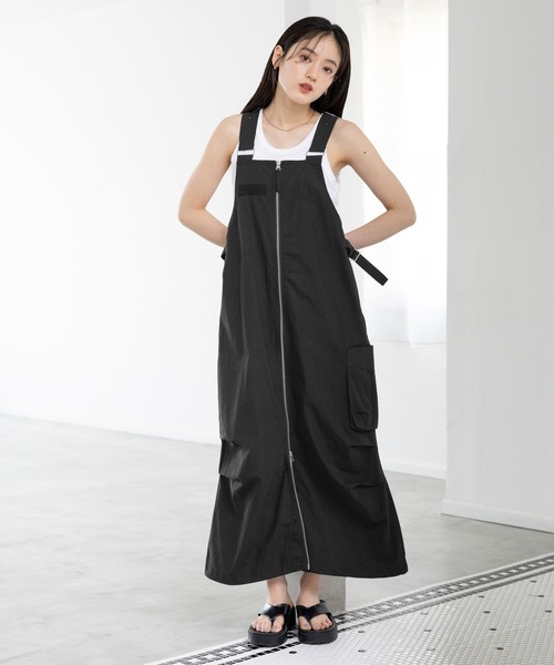 RAGEBLUE（レイジブルー）の「Wジップ/スノールーズジャンスカ2（ジャンパースカート・レディース・ブラック/オリーブ・FREE）」の4枚目の写真