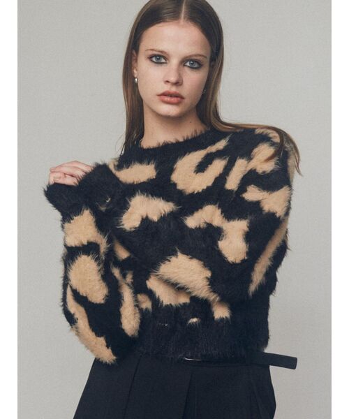 EMODA(エモダ)の「レオパードシャギールーズニット(ニット/セーター・レディース・ブラック/グレー/ブラウン・FREE)」の7枚目の写真
