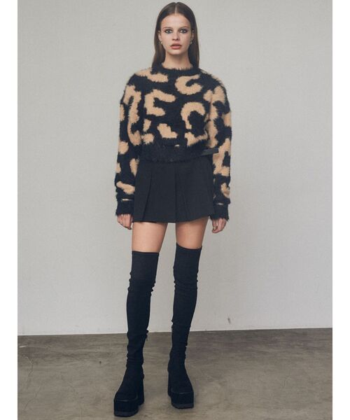 EMODA(エモダ)の「レオパードシャギールーズニット(ニット/セーター・レディース・ブラック/グレー/ブラウン・FREE)」の9枚目の写真