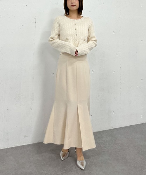【未使用】タグ付　BEARDSLEY マチフレアーマーメイドスカート 未使用】タグ付 BEARDSLEY マチフレアーマーメイドスカート