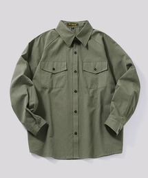 【TOBEE】 ベーシック長袖シャツ ルーズシルエットCPOシャツ