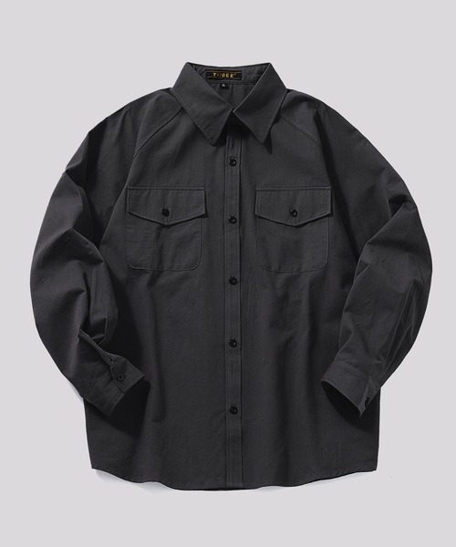 TOBEE(トゥビー)の「【TOBEE】 ベーシック長袖シャツ ルーズシルエットCPOシャツ(シャツ/ブラウス・メンズ・ホワイト/グリーン/グレー/ブラック・X-LARGE/LARGE/MEDIUM)」の1枚目の写真