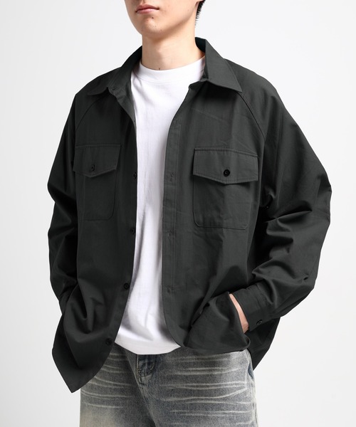 TOBEE(トゥビー)の「【TOBEE】 ベーシック長袖シャツ ルーズシルエットCPOシャツ(シャツ/ブラウス・メンズ・ホワイト/グリーン/グレー/ブラック・X-LARGE/LARGE/MEDIUM)」の21枚目の写真