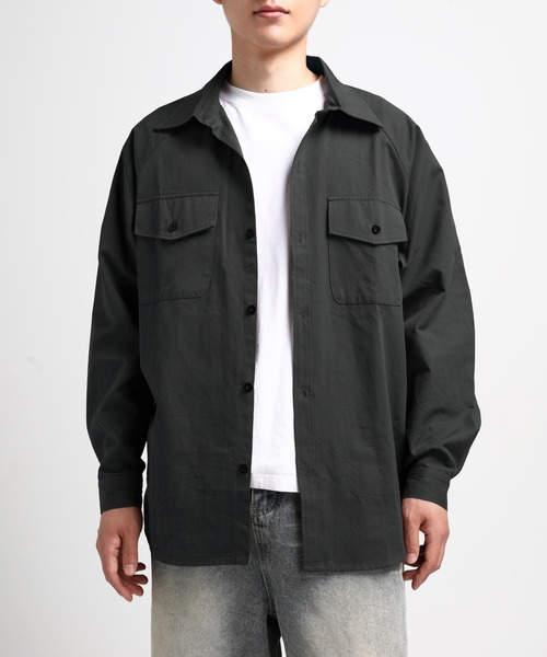 TOBEE(トゥビー)の「【TOBEE】 ベーシック長袖シャツ ルーズシルエットCPOシャツ(シャツ/ブラウス・メンズ・ホワイト/グリーン/グレー/ブラック・X-LARGE/LARGE/MEDIUM)」の22枚目の写真