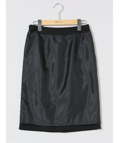 m.f.editorial(エムエフエディトリアル)の「【撥水 ストレッチ ウォッシャブル】m.f.エディトリアル レディース クリアエフェクト 黒無地 タイトスカート(セットアップ可能)(スーツスカート・レディース・ブラック・MEDIUM/LARGE/S/X-LARGE)」の4枚目の写真