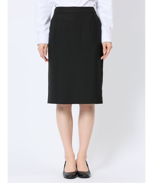 m.f.editorial(エムエフエディトリアル)の「【撥水 ストレッチ ウォッシャブル】m.f.エディトリアル レディース クリアエフェクト 黒無地 タイトスカート(セットアップ可能)(スーツスカート・レディース・ブラック・MEDIUM/LARGE/S/X-LARGE)」の7枚目の写真