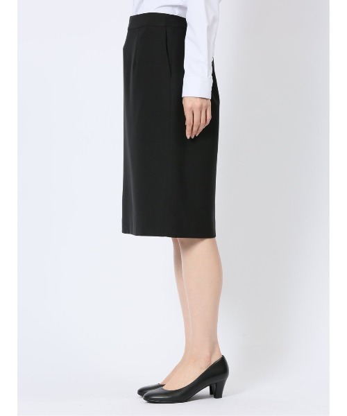 m.f.editorial(エムエフエディトリアル)の「【撥水 ストレッチ ウォッシャブル】m.f.エディトリアル レディース クリアエフェクト 黒無地 タイトスカート(セットアップ可能)(スーツスカート・レディース・ブラック・MEDIUM/LARGE/S/X-LARGE)」の8枚目の写真