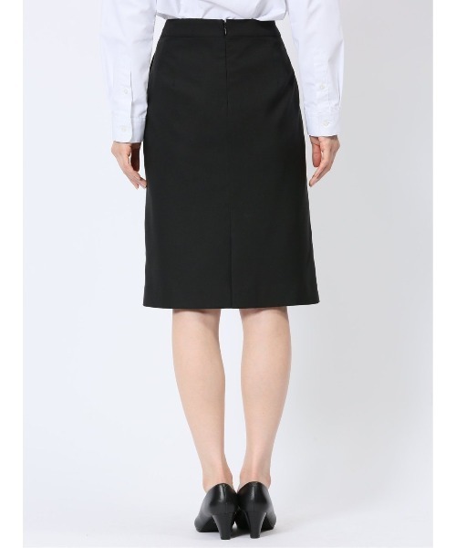 m.f.editorial(エムエフエディトリアル)の「【撥水 ストレッチ ウォッシャブル】m.f.エディトリアル レディース クリアエフェクト 黒無地 タイトスカート(セットアップ可能)(スーツスカート・レディース・ブラック・MEDIUM/LARGE/S/X-LARGE)」の9枚目の写真