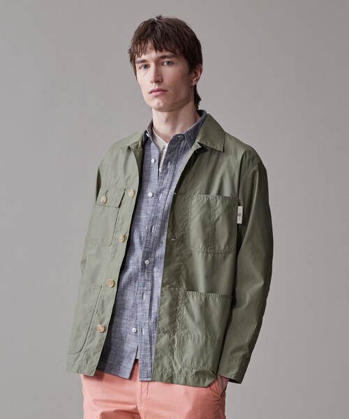 J.PRESS(ジェイプレス)の「グリストーンタフタ カバーオールジャケット(カバーオール・メンズ・カーキ系/ベージュ系・X-LARGE/LARGE/MEDIUM)」の2枚目の写真