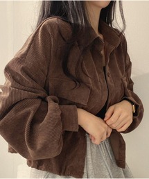 other - コート COlTE コーデュロイシャツ ブラウス 40 ブラウン 茶 シャツ/ブラウス（ブラウン/茶色系・コーデュロイ）ファッション