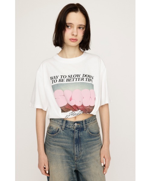 SLY（スライ）の「【WEB限定再入荷】PUFFER LOGO T/SH パッファ― ロゴ Tシャツ（Tシャツ/カットソー・レディース・ホワイト/ブラック・FREE）」の6枚目の写真