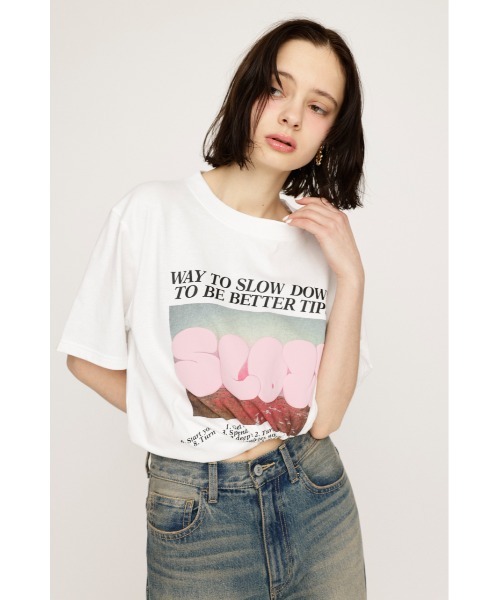 SLY（スライ）の「【WEB限定再入荷】PUFFER LOGO T/SH パッファ― ロゴ Tシャツ（Tシャツ/カットソー・レディース・ホワイト/ブラック・FREE）」の9枚目の写真