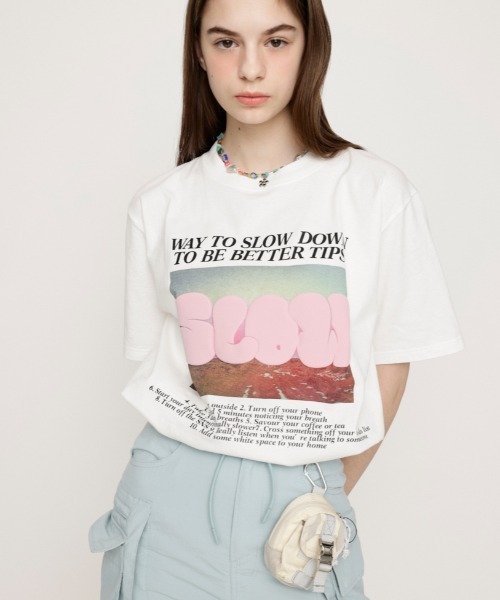 SLY（スライ）の「【WEB限定再入荷】PUFFER LOGO T/SH パッファ― ロゴ Tシャツ（Tシャツ/カットソー・レディース・ホワイト/ブラック・FREE）」の10枚目の写真