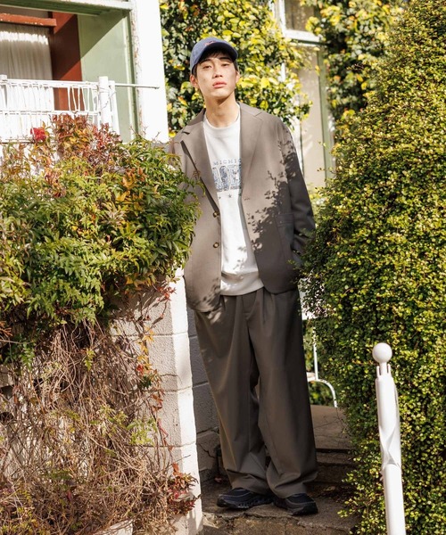 niko and...（ニコアンド）の「TRワイドトラウザー（その他パンツ・メンズ・ネイビー/ベージュ・LARGE/MEDIUM）」の8枚目の写真