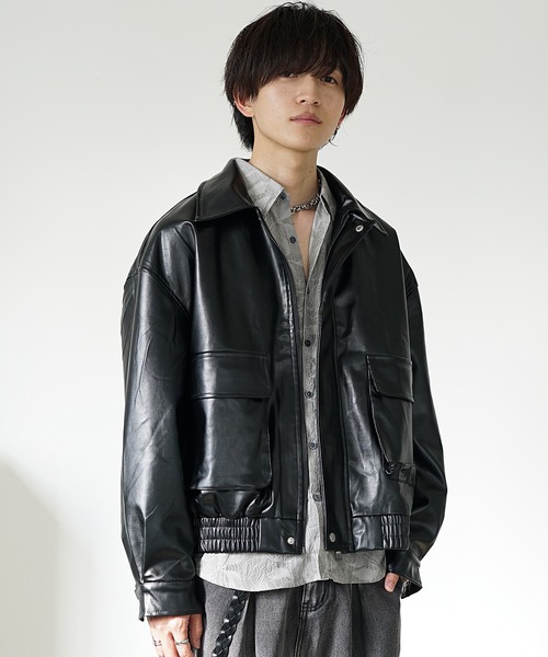 MinoriTY(マイノリティ)の「【MinoriTY】ボタニカルクリンクル加工オーバーサイズレギュラーカラーライトシャツ(シャツ/ブラウス・メンズ・グレー/ブラック・S/M/L)」の7枚目の写真