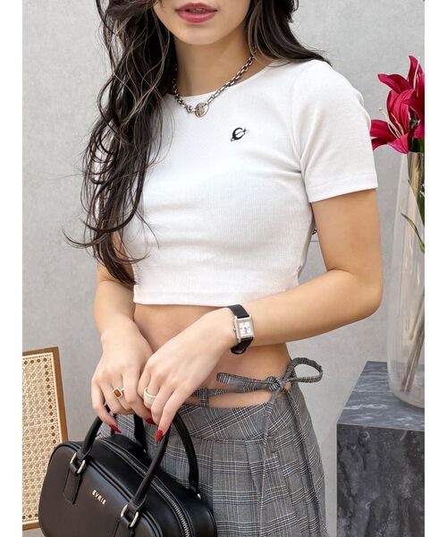 EVRIS(エヴリス)の「ワンポイントバックストラップTシャツ(Tシャツ/カットソー・レディース・レッド/ホワイト/ネイビー/ブラック・FREE)」の18枚目の写真