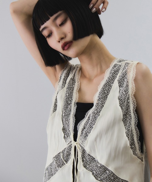 メロンメッシュレースジレ（ベスト）｜ADAM ET ROPE