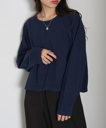 【Los Angeles Apparel】Long Sleeve Garment Dye Cropped T L-1839GD※