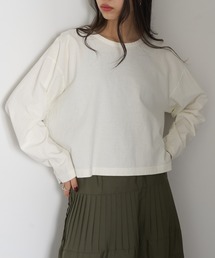 【Los Angeles Apparel】Long Sleeve Garment Dye Cropped T L-1839GD※