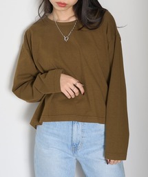 【Los Angeles Apparel】Long Sleeve Garment Dye Cropped T L-1839GD※