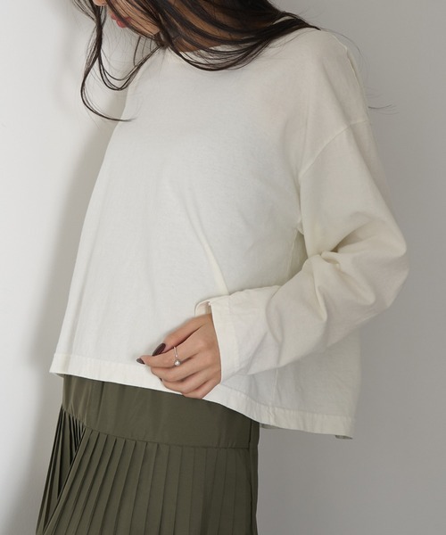 LOS ANGELES APPAREL(ロサンゼルスアパレル)の「【Los Angeles Apparel】Long Sleeve Garment Dye Cropped T L-1839GD※(Tシャツ/カットソー・レディース・ネイビー/ブラック/オリーブ/オフホワイト・S/M/L)」の10枚目の写真