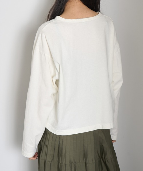 LOS ANGELES APPAREL(ロサンゼルスアパレル)の「【Los Angeles Apparel】Long Sleeve Garment Dye Cropped T L-1839GD※(Tシャツ/カットソー・レディース・ネイビー/ブラック/オリーブ/オフホワイト・S/M/L)」の11枚目の写真