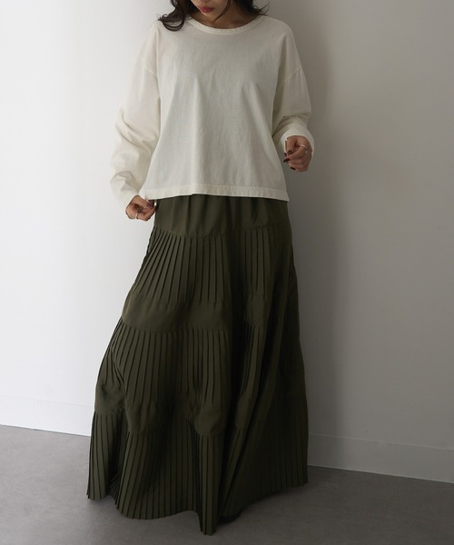 LOS ANGELES APPAREL(ロサンゼルスアパレル)の「【Los Angeles Apparel】Long Sleeve Garment Dye Cropped T L-1839GD※(Tシャツ/カットソー・レディース・ネイビー/ブラック/オリーブ/オフホワイト・S/M/L)」の12枚目の写真