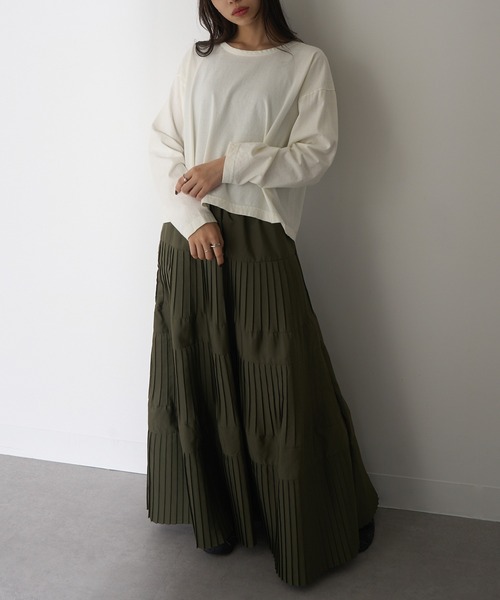 LOS ANGELES APPAREL(ロサンゼルスアパレル)の「【Los Angeles Apparel】Long Sleeve Garment Dye Cropped T L-1839GD※(Tシャツ/カットソー・レディース・ネイビー/ブラック/オリーブ/オフホワイト・S/M/L)」の13枚目の写真