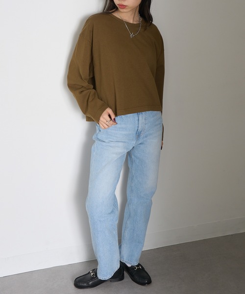 LOS ANGELES APPAREL(ロサンゼルスアパレル)の「【Los Angeles Apparel】Long Sleeve Garment Dye Cropped T L-1839GD※(Tシャツ/カットソー・レディース・ネイビー/ブラック/オリーブ/オフホワイト・S/M/L)」の17枚目の写真