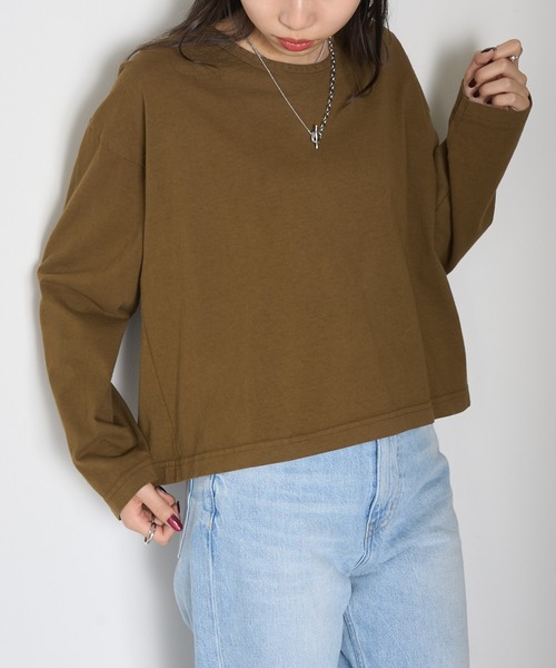 LOS ANGELES APPAREL(ロサンゼルスアパレル)の「【Los Angeles Apparel】Long Sleeve Garment Dye Cropped T L-1839GD※(Tシャツ/カットソー・レディース・ネイビー/ブラック/オリーブ/オフホワイト・S/M/L)」の16枚目の写真