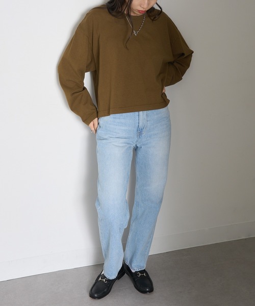 LOS ANGELES APPAREL(ロサンゼルスアパレル)の「【Los Angeles Apparel】Long Sleeve Garment Dye Cropped T L-1839GD※(Tシャツ/カットソー・レディース・ネイビー/ブラック/オリーブ/オフホワイト・S/M/L)」の18枚目の写真