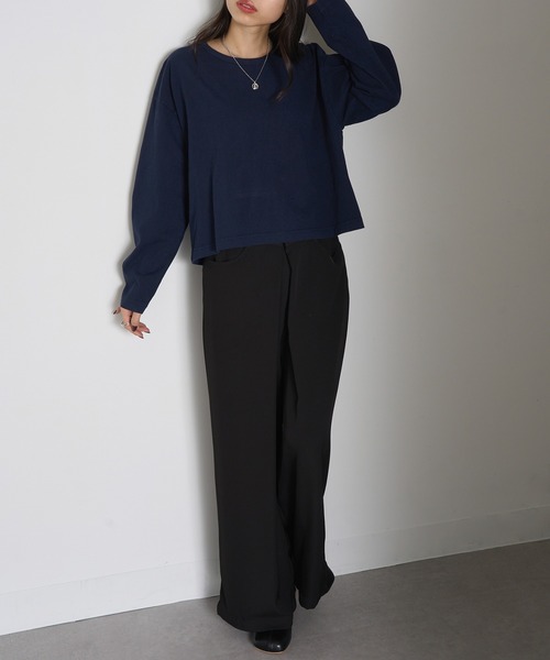 LOS ANGELES APPAREL(ロサンゼルスアパレル)の「【Los Angeles Apparel】Long Sleeve Garment Dye Cropped T L-1839GD※(Tシャツ/カットソー・レディース・ネイビー/ブラック/オリーブ/オフホワイト・S/M/L)」の21枚目の写真