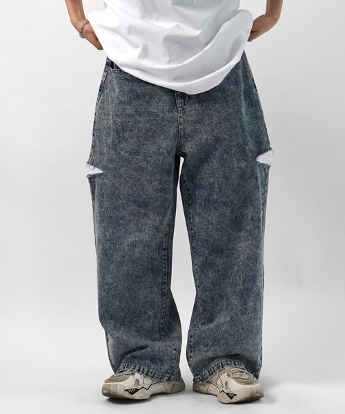 最終セール！スウェットＸデニム☆サロペットパンツ☆ブラック×カラフル ゆるサロペットデニムパンツ ゆったりシルエット 大人可愛い[品番