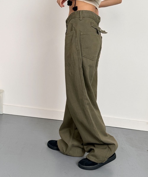 セール】ワイドクロスボタンパンツ / Wide Cross Button Pants