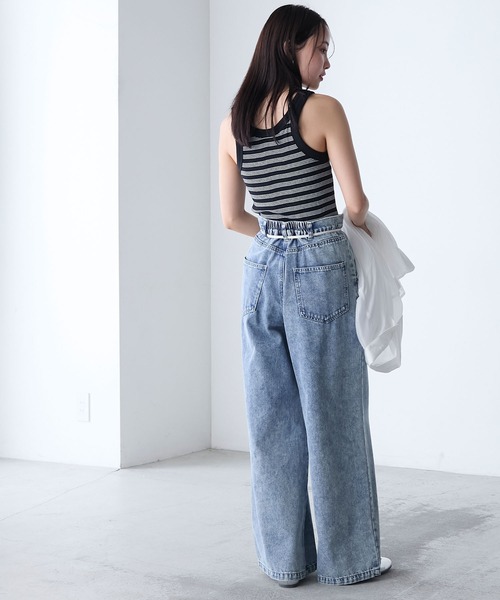 MILLER（ミラー）の「【forksy.】【Robert P. Miller】 ロバート ピー ミラー カップ付きパネルリブ ボーダータンクトップ（タンクトップ・レディース・レッド系/ブラウン系/ブルー系/ブラック系・FREE）」の17枚目の写真