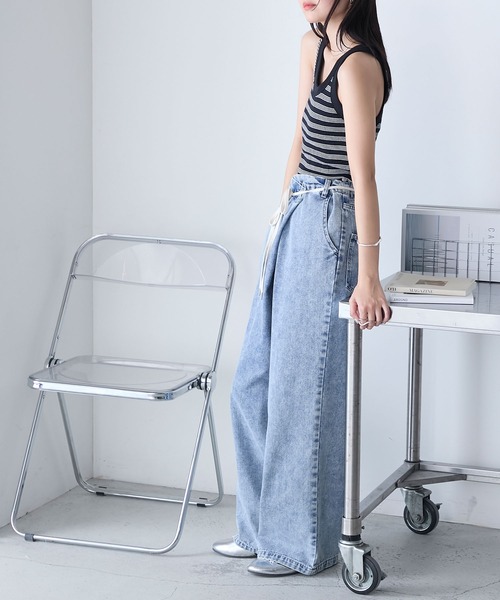 MILLER（ミラー）の「【forksy.】【Robert P. Miller】 ロバート ピー ミラー カップ付きパネルリブ ボーダータンクトップ（タンクトップ・レディース・レッド系/ブラウン系/ブルー系/ブラック系・FREE）」の19枚目の写真