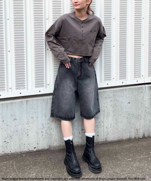 BACK TO THE FIELD（バック トゥー ザ フィールド）の「【MLB】ハーフデニム（デニムパンツ・レディース・ブルー/ブラック・FREE）」の12枚目の写真