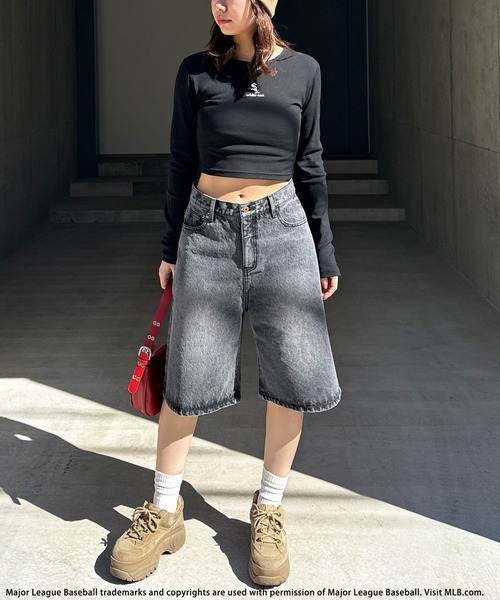 BACK TO THE FIELD（バック トゥー ザ フィールド）の「【MLB】ハーフデニム（デニムパンツ・レディース・ブルー/ブラック・FREE）」の14枚目の写真