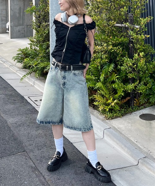 BACK TO THE FIELD（バック トゥー ザ フィールド）の「【MLB】ハーフデニム（デニムパンツ・レディース・ブルー/ブラック・FREE）」の18枚目の写真