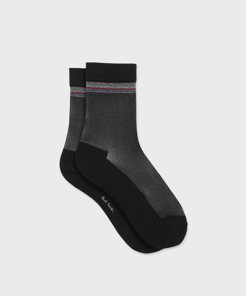 Paul Smith（ポールスミス）の「ウィメンズ "Frida Signtr" シアー ソックス / 155603 CSW（ソックス/靴下・レディース・ホワイト/ブラック・22-24）」の2枚目の写真