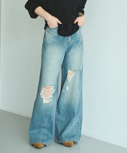 LOUNGEDRESS（ラウンジドレス）の「ルーズデニムパンツ（デニム