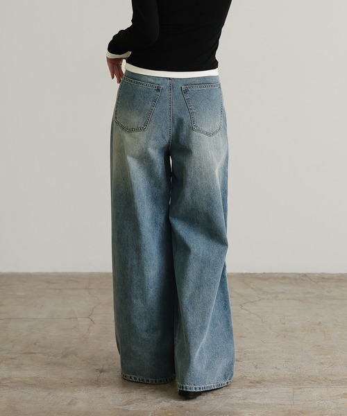 attiree(アティレー)の「ダメージカットルーズデニムパンツ(デニムパンツ・レディース・ブルー・LARGE/MEDIUM/SMALL)」の10枚目の写真