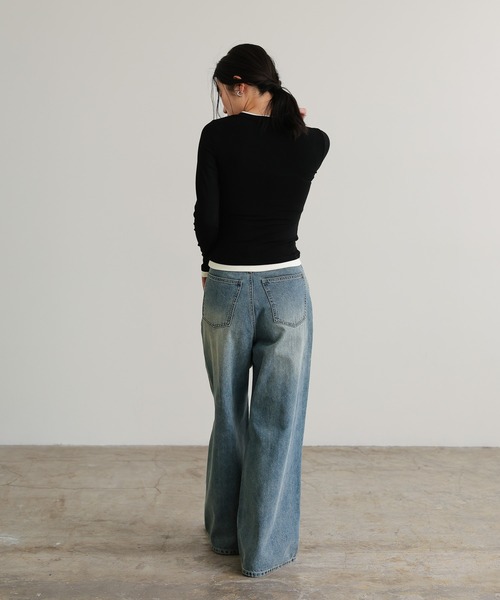 attiree(アティレー)の「ダメージカットルーズデニムパンツ(デニムパンツ・レディース・ブルー・LARGE/MEDIUM/SMALL)」の14枚目の写真