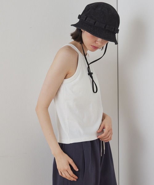 Unblend(アンブレンド)の「【Unblend】Unblend Basic カップ付き ホルターネック リブ パック タンクトップ(タンクトップ・レディース・ブラック/ホワイト/ブラウン/オレンジ・S/M)」の17枚目の写真