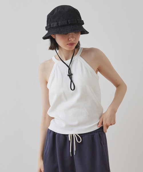 Unblend(アンブレンド)の「【Unblend】Unblend Basic カップ付き ホルターネック リブ パック タンクトップ(タンクトップ・レディース・ブラック/ホワイト/ブラウン/オレンジ・S/M)」の18枚目の写真