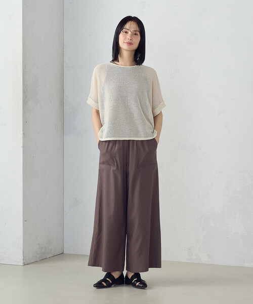 COMME CA ISM / コムサイズム 和紙混　メッシュ　ポンチョニット COMME CA ISM｜和紙混 メッシュ ポンチョニット | Rakuten