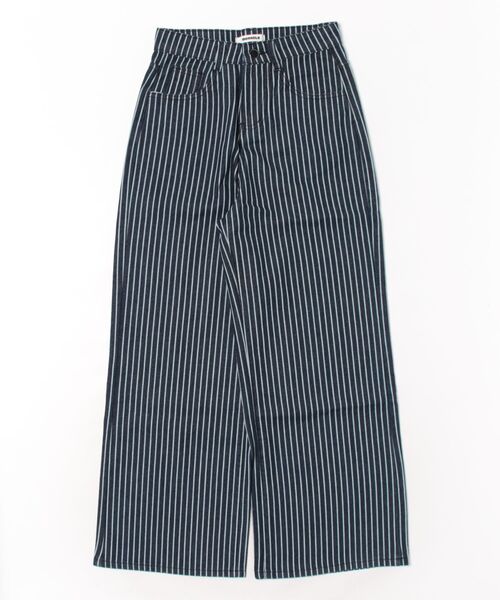 MEMECLE（メメクル）の「【 MEMECLE / メメクル 】コットンストライプワイドパンツ（デニムパンツ・レディース・ネイビー・M/S/L）」の8枚目の写真