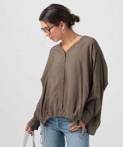 BAYFLOW（ベイフロー）の「ドロストヘムブラウス（シャツ/ブラウス・レディース・オフホワイト/ピンク/モカ/ミント・FREE）」の7枚目の写真