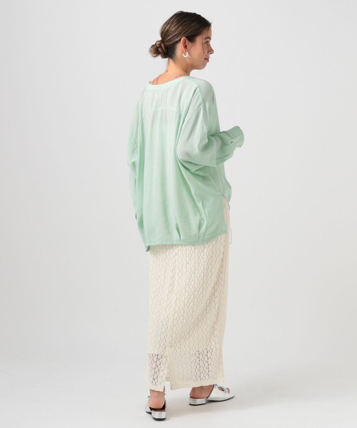 BAYFLOW（ベイフロー）の「ドロストヘムブラウス（シャツ/ブラウス・レディース・オフホワイト/ピンク/モカ/ミント・FREE）」の9枚目の写真