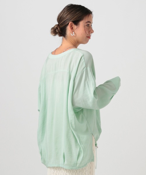 BAYFLOW（ベイフロー）の「ドロストヘムブラウス（シャツ/ブラウス・レディース・オフホワイト/ピンク/モカ/ミント・FREE）」の11枚目の写真